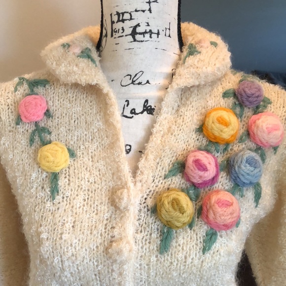 Beautiful Vintage Bullocks Sweater Button Front Cardigan Collar Small Medium S/M - Picture 7 of 9
